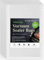 Vacuum Sealer Bags For Food - 100 Quart 11" x 16" - Commercial Grade BPA Free Bag - Durable Customized Size Food Vac Bags for Storage and Sous Vide Cooking - Puncture Prevention