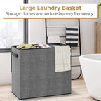 180L Laundry Hamper 3 Section, Large Laundry Hamper with Lid, Dirty Clothes Hampers with Handles, Laundry Basket Organizer for Laundry, Bedroom, Bathroom, Laundry Sorter Baskets, Grey