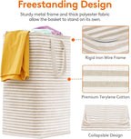 Lifewit 3 Pack Laundry Basket 80L Each, Collapsible Clothes Hamper with Reinforced Handles, Freestanding Waterproof Design for Bedroom and Laundry Room, Beige 240L Total