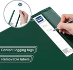 Storage File Boxes A4, 6 Pack Foldable File Box with Clip, 50mm Spine, Plastic Archives Cases with Magnetic Closure, Document File Folder Organizer Storage Filing Box for Office School, Green