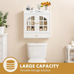 ShellKingdom Over The Toilet Storage Cabinet, Wall Mount Bathroom Cabinet, Narrow Bathroom Wall Cabinet with Doors and Shelf for Towel, Toilet Paper Storage, 17.71 x 15.35 x 6.69 inch