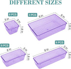 25 PCS Drawer Organizer Set, 4 Varied Size Bathroom and kitchen Drawer cabinet organizer Trays, Clear Storage Bins for Makeup, Jewelry, Utensils and Gadgets， Purple