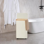 efluky Slim Laundry Hamper with Wheels, Narrow Laundry Basket with Lid and Removable Bag, Aesthetic Dirty Clothes Hamper on Wheels for Laundry Room, Bedroom, Dorm and Bathroom, 75L Beige