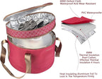 12 Inch Cake carrier Container with Lid and Handles Includes Insulated Bag for Safe Transportation of Buttercream Doesn't Melt Easy for Cakes, Pies and Cupcakes (Red)