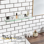 KOKOSIRI Wall Shelves for Bathroom Hardware 20-Inch Glass Floating Shelf Kitchen Hanging Rack Shower Storage, Oil Rubbed Bronze Stainless Steel B1107ORB-L20