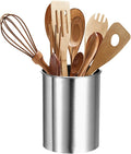 uxcell Kitchen Utensil Holder, 3.1x3.9 Stainless Steel Utensil Cutlery Holder Cooking Flatware Organizer for Kitchen Restaurant Countertop Fork, Straw, Knives, Spoon, Chopstick, Silver