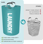 StorageRight 115L Large Laundry Basket, Laundry Hamper, Dirty Clothes Hamper for Laundry, Collapsible, Waterproof Laundry Baskets with Foam Protected Aluminum Handles for Laundry, Dorm, Family (Green)