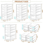 30 Drawers, Acrylic Desk Makeup Organizer, Plastic Drawers Organizer, Stackable Storage Solution for Makeup, Dresser, Office, Bathroom Clear Plastic Craft and Bead Storage Cabinet
