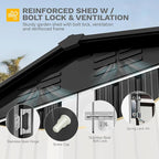 DWVO 7'x5' Large Metal Outdoor Storage Shed, Heavy Duty Tool Storage Sheds for Backyard Patio Lawn - Ideal for Bicycles, Garden Tools, and Lawn Equipment, Easy-to-Assemble, Dark Gray