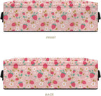 Storage Bin Organizer Collapsible Fabric Basket for Bathroom Kitchen Office Home Storage with Handles for Easy Carrying 13.89 x 7.13 x 4.37 Inch, Strawberry Flower Pink