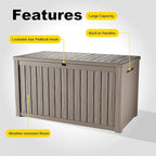 200 Gallon Waterproof Outdoor Storage Box, UV Resistant Resin Deck Box with Hydraulic Rod for Reinforced Stability, Perfect for Patio, Garden, and Pool, Grey