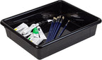 Storex Letter Size Flat Storage Tray – Organizer Bin for Classroom, Office and Home, Black, 20-Pack (62516A05C)