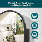 Movo Arched Black Medicine Cabinet with Mirror,16 x30 Inch Metal Framed Bathroom Mirror Medicine Cabinet Wall Mounted,Recessed Medicine Cabinets for Bathroom with 2 Removable Shelves