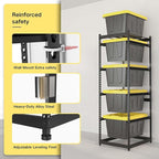 27 Gallon Tote Storage Rack, Heavy-Duty Storage Bin Rack Organizer, 5-Tier Standing Storage Bin Shelves, 250 lb Capacity, Maximize Space for Garage, Warehouse, Utility, 1-Pack (Totes Not Included)