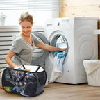 4 Pcs Popup Mesh Laundry Basket, Collapsible Laundry Hamper with Side Pocket Foldable Storage Basket with Durable Handles for Bathroom Travel Dorm Toy