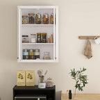 HOMCOM Bathroom Wall Cabinet, Modern Medicine Cabinet Wall Mounted, Over The Toilet Space Saver with 2 Doors and 2 Adjustable Shelves, White