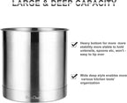KSENDALO Stainless Steel Utensil Holder 7x7inch Large Utensil Holder for Countertop, Round Utensil Caddy for Spoons, Silverware, and Spatulas for Kitchen, Silver