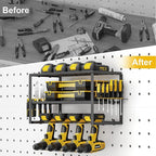 Spacecare Power Tool Organizer- Power Drill Tool Holder- Heavy Duty Tool Shelf & 2 Pack 3 Layers Tool Rack Cordless Drill Holder- Floating Tool Shelf Wall Mounted Tool Storage Rack for 8 Drill Holders