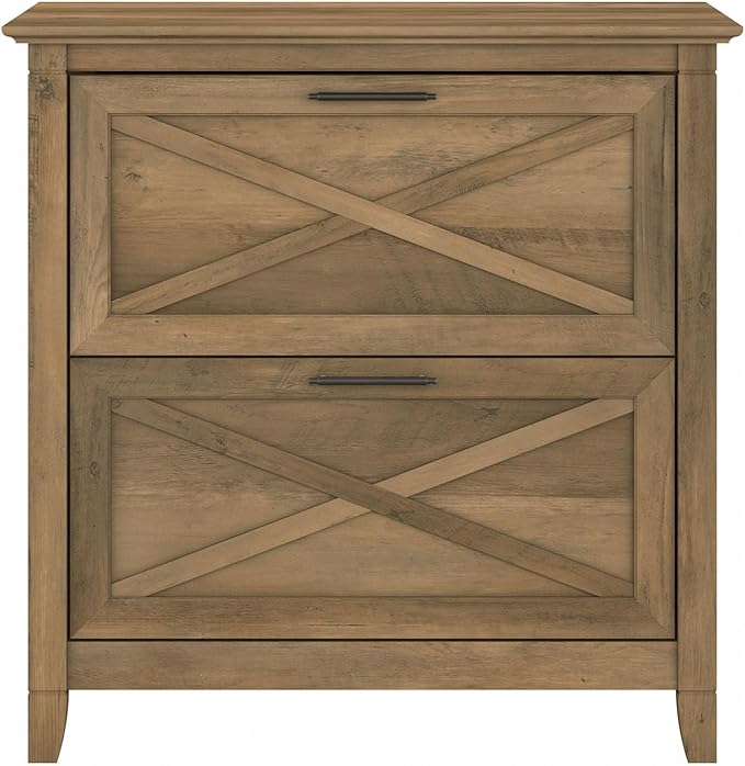 Bush Home Key West 2 Drawer Lateral File Cabinet in Reclaimed Pine, Document Storage for Home Office, Accent Chest with Drawers