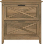 Bush Home Key West 2 Drawer Lateral File Cabinet in Reclaimed Pine, Document Storage for Home Office, Accent Chest with Drawers