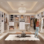 ROOMTEC Modular Closet System, 78" Closet Organizer with Hanging Rods, Wall-Mounted Wooden Tower for Walk-In Closets, Wardrobe Storage Kit, White
