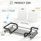 Toilet Paper Storage Holder, Bathroom Tray for Counter, Metal Vanity Tray for Candle Perfume Makeup, Coffee Table Bar Toilet Tank ToothbrushTray, Kitchen Countertop Organizer for Sponge Holder