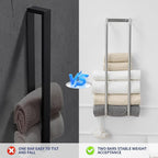BWE Brushed Nickel Towel Racks for Bathroom, Wall Mounted Towel Rack for Rolled Towels, Bathroom Towel Storage, Stainless Steel Vertical Towel Holder, Bathroom Organizer