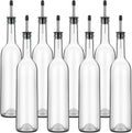 Maxdot 8 Pcs Long Neck Bottle with Pourer 750ml Glass Liquor Bottle juice Pour Bottles Syrup Bottles Glass for Home Wine Liquor Juice Making Wedding Anniversary Party