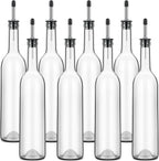 Maxdot 8 Pcs Long Neck Bottle with Pourer 750ml Glass Liquor Bottle juice Pour Bottles Syrup Bottles Glass for Home Wine Liquor Juice Making Wedding Anniversary Party