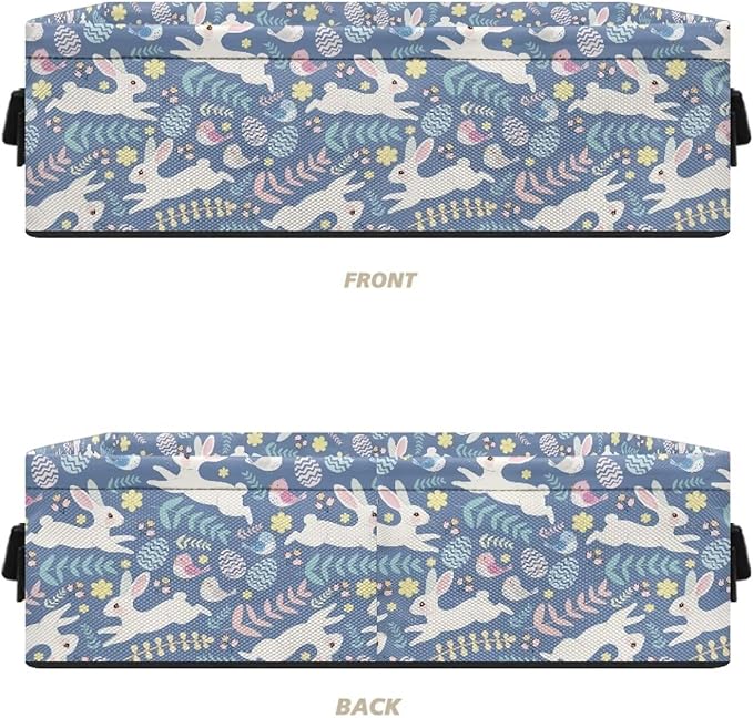 Small Storage Baskets for Organizing Collapsible Storage Bins Toilet Paper Organizer Fabric Basket for Household Items Bathroom Essentials, Rabbit Bunny Bird Easter Egg Blue
