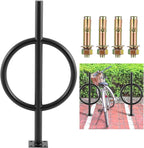 2 Bike Capacity Post and Ring Bike Rack Commercial Bicycle Rack 35" L Heavy Duty Galvanized Steel Bicycle Organizer Ground Parking Stand for Outdoor Garages Streets Yards Schools Sidewalks