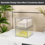 Stackable Dryer Sheet Holder and Laundry Pods Container Set by VOTLEVT, Clear Dryer Sheet Dispenser and Laundry Pods Box Set, Dishwasher Pods Holder, Laundry Room Organization and Storage