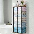 Towel Racks for Bathroom Wall Mounted, Upgraded Bathroom Towel Holder Bath Storage Rack for Rolled Towel, Small Towels, Folded Towels, Rustic Organizer Rack with Shelf, 34Inch