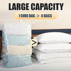 1 PACK Cube Vacuum Storage Bags,Large Cube (19.6 * 27.5 * 11.8 Inch), Extra Large Vacuum Seal Bags for Clothing, Comforters, Blankets, Bedding, Closet Organization Space Saving