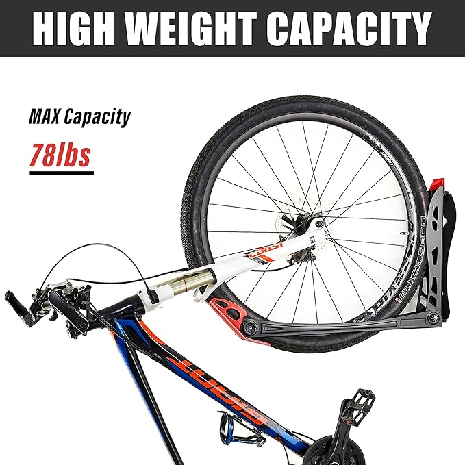 Wallmaster BIKEPAL Swivel Bike Rack, Wall Mounted Vertical Bike Storage Hanger, Space Saving for Home and Garage, 4 Pack