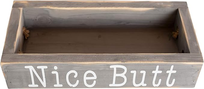 MAINEVENT Nice Butt Bathroom Decor Box, One Box with Print on 2 Sides Farmhouse Bathroom Toilet Decor, Nice Butt Rustic Organizer