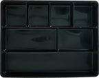 Rubbermaid Extra Deep Desk Drawer Director Tray, Plastic, 11.875 x 15 x 2.5 Inches, Black (Pack of 2)