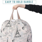 Sanlykate Extra Large Laundry Bag with Drawstring Closure and Handle, 28 x 40 Inch Heavy Duty Travel Dirty Clothes Bag for Laundromat and Household, Tower