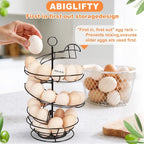 Abiglifty Spiral Metal Egg Holder Countertop, Fresh Egg Holder Countertop,Egg Storage for Countertop, Spiral Egg Storage Display Rack for Kitchen,Farmhouse