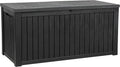 YITAHOME 180 Gallon Large Outdoor Storage XL Deck Box w/Divider for Patio Furniture,Outdoor Cushions, Garden Tools, Sports Equipment and Pool Supplies, Waterproof, Resin, Lockable, Black