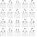 20Pcs 1.25in White Square Invisible Adhesive Small Plate Hangers,Vertical Plate Holders Wall Mount Display Holder,No Nails Decorative Plates for Artworks