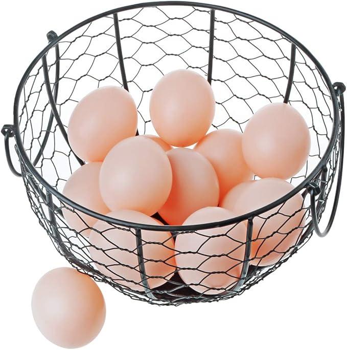 Kitchen Storage Metal Wire Egg Basket Farm Chicken Cover Egg Holder/Organizer Case/Container