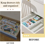 2 Pcs Expandable Drawer Organizer Bins Adjustable Deep Drawer Hanging Organizer Tray Expandable 11.4 to 18.1 Inches Plastic Dividers Storage for Office Bathroom Bedroom Kitchen Desk, White