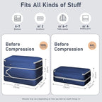 DIMJ Comforter Storage Bag - 100L Large Capacity Blanket Storage Compression Bags, Washable Space Saving Self Compression Organizer with Window Handles, Space Saver for Clothes, Bedding, Sheet