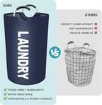 StorageRight 115L Large Laundry Basket, Laundry Hamper, Dirty Clothes Hamper for Laundry, Collapsible, Waterproof Laundry Baskets with Foam Protected Aluminum Handles for Laundry, Dorm, Family (Blue)