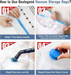 BoxLegend Vacuum Storage Bags with Hand Pump 6 Large 23.6’’x31.5’’ Thickened Vacuum Seal Bags for Clothing Coat Bedding Quilt Blanket Pillow Comforters