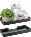 Z metnal Small Glass Bathroom Shelves, Matte Black Floating Shelf, Mini Wall Shelf Organizer, Wall Mounted (Dark Glass, 10 inch/25cm)