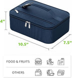 Small Lunch Box Insulated Lunch Bag for Women Men, Bento Kids Lunch Box, Compact Portable Thermal Meal Cooler Bags with Buckle Handle for Work & School, Navy Blue 5L