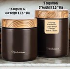 Stainless Steel Insulated Food Jar Set of 2 (16oz + 12oz) | Wide Mouth | Soup Thermo for Hot Food Lunch Container | Thermal LunchBox | Insulated Soup Bowl | Hot and Cold Lunch Box for Adults | Mocha
