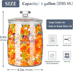 Folinstall 1 Gallon Glass Cookie Jar, Large Glass Jar with Airtight lid, Glass Food Storage Container for Cookies, Candy, Flour, Dog Treats, Coffee, Laundry Room Storage & Pantry